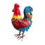 Statue de coq en fer forgé pour jardin, sculpture de poulet rustique en métal, décoration extérieure de style ferme résistante aux intempéries