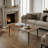 Modern Rectangular Coffee Table with Walnut Veneer Top and Solid Hornbeam Wood Legs