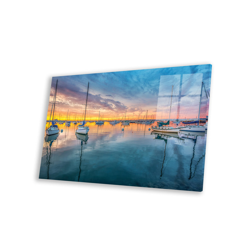 «Sunset Sunset, San Diego Harbor» par Joseph S. Giacalone - peinture sans cadre