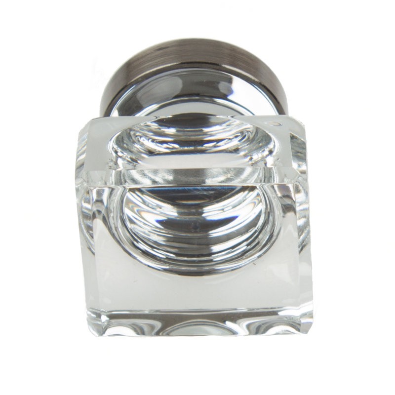 Platinum 1" Length Square Knob, Brushed Black Nickel