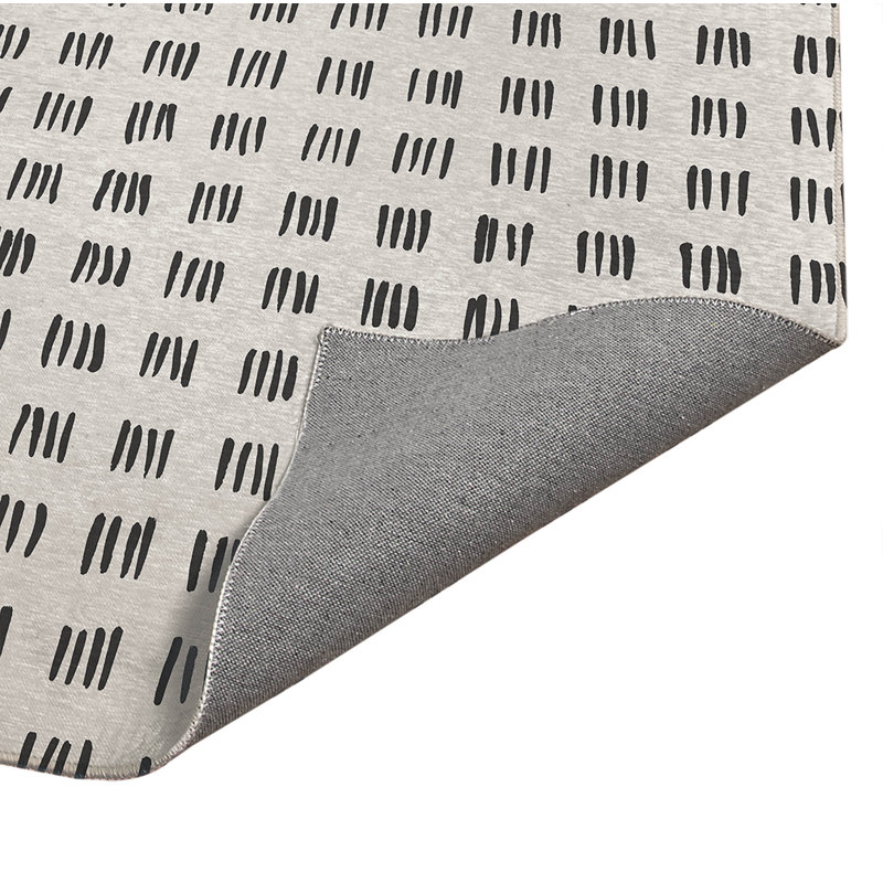 Tapis de cuisine antidérapant Dash, Rectangle 5 pi x 7 pi, Ivoire/gris anthracite