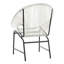 Chaise d'extérieur en osier de patio, rotin PE blanc et structure en fer, ensemble de 2