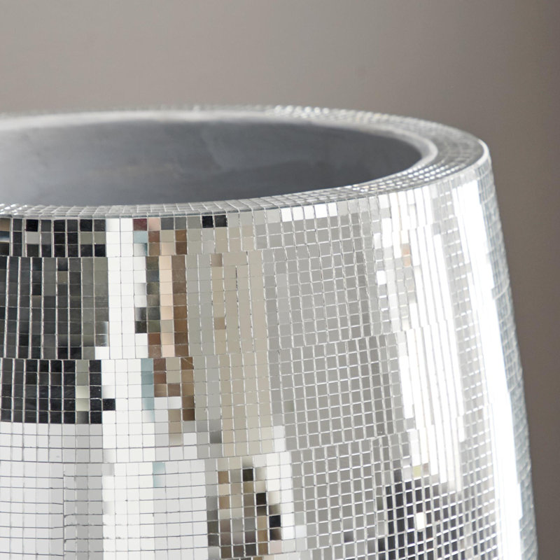 Elegant Silver Ceramic Mosaic Floor Vase 16"x51"