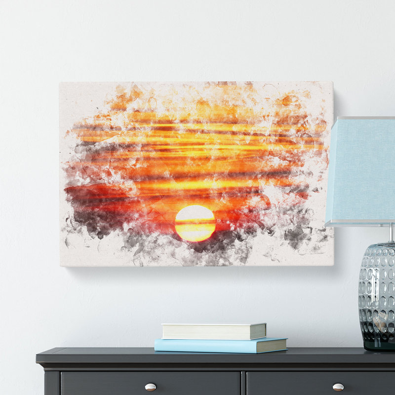 Orange Sunset - Wrapped Canvas, 35cm H x 50cm W x 3cm D
