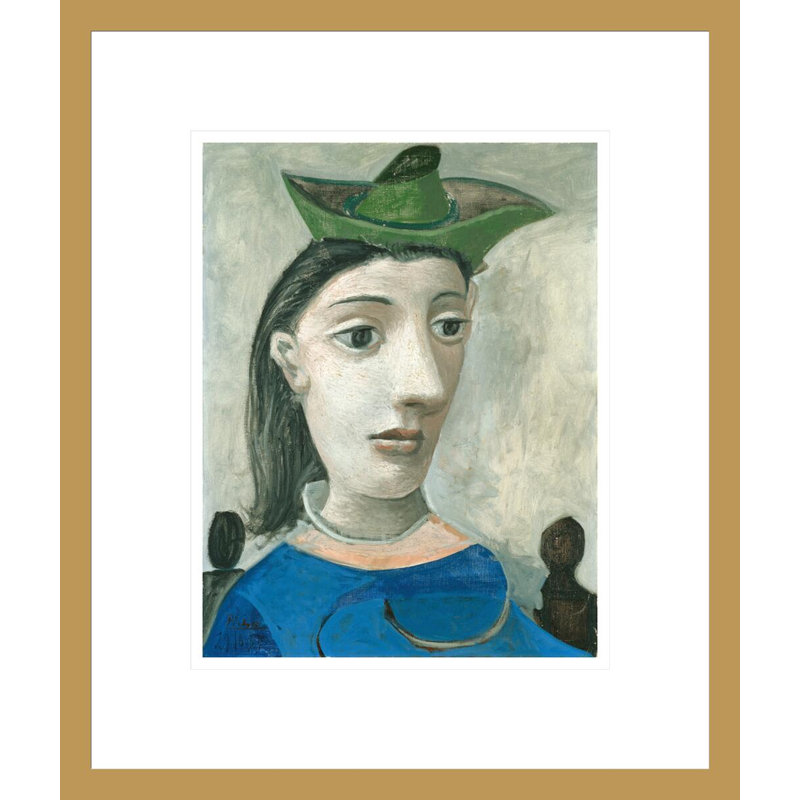 «Woman with Hat» par Pablo Picasso, impression giclée sur cadre, H 16,17 po x l 13,75 po