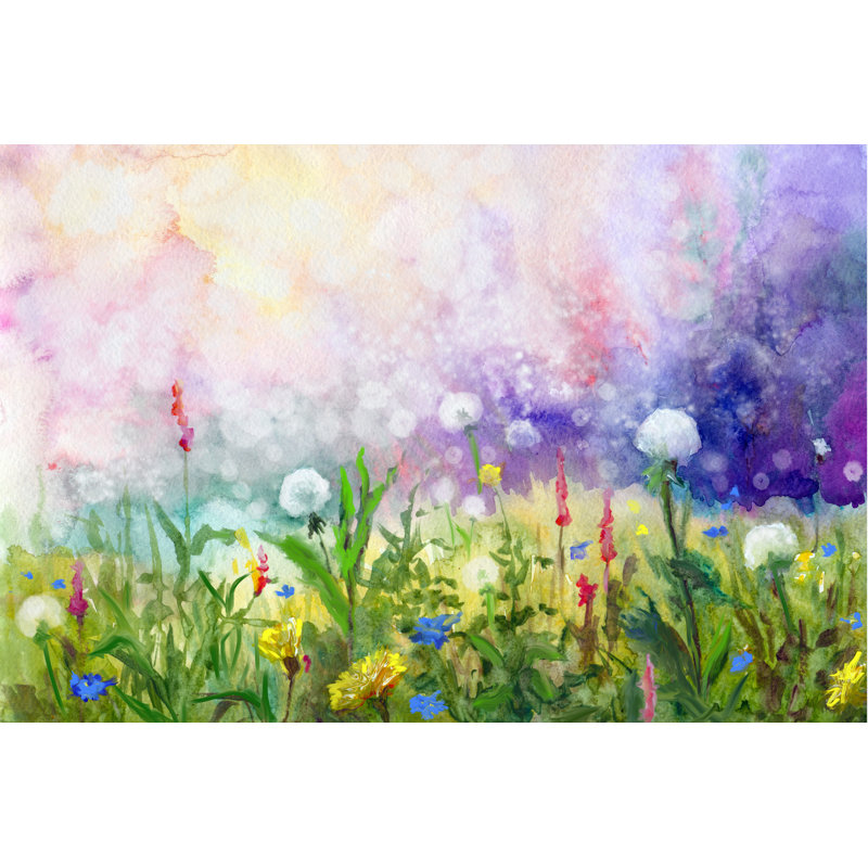 Printemps, peinture à l'aquarelle, H 12 po x l 18 po