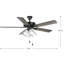 Ventilateur de plafond Hutcheson noir mat de 52 po avec kit d'éclairage et pales réversibles noir/gris anthracite rustique-2098744324