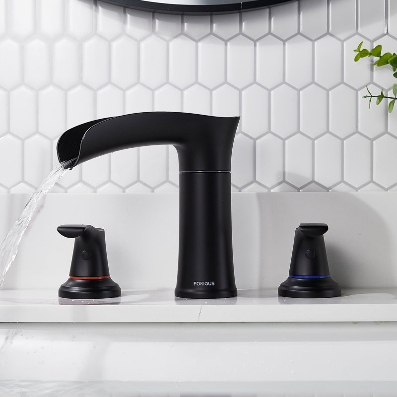 Robinet de salle de bain à large entraxe, Noir