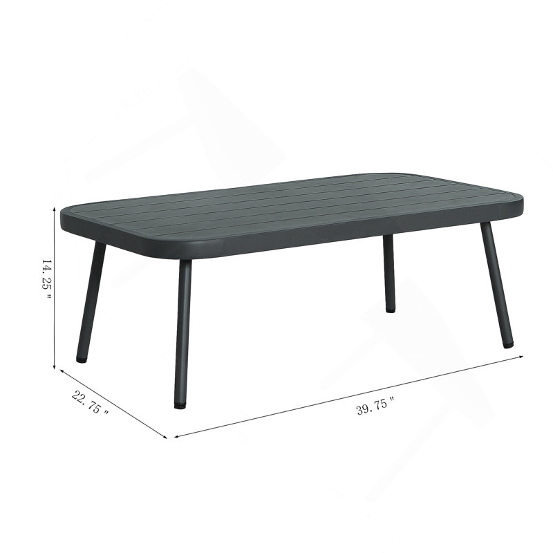 Causeuse et table en acier, gris, Gris, Gris