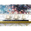 Candélabre argenté décoratif en aluminium à 3 piliers-584094595