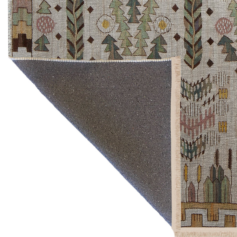 Tapis décoratif multicolore à motif floral, Rectangle 5 pi 1,02 po x 7 pi 6,55 po