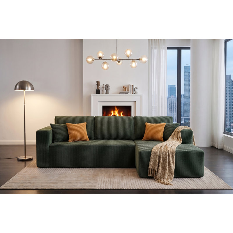 Canapé modulaire Fogshire, Orienté à droite, Vert foncé