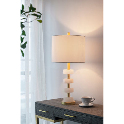13x13x26" Marble Table Lamp