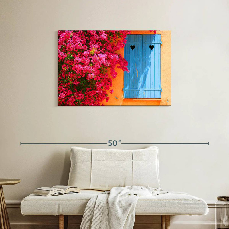 Lilie Window With Flowers, 24" H x 36" W