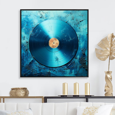 Blue And Gold Vinyl Records 1 - Vinyl Records Wall Art