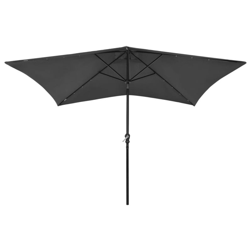 Parasol de jardin vidaXL, polyester anthracite, acier thermolaqué, Gris anthracite