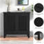 Black Sideboard Cabinet With 2 Rattan Doors, Entryway