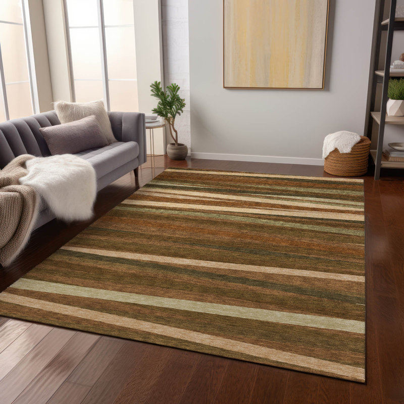 Tapis orange intérieur / extérieur lavable Liora , 8' x 10'
