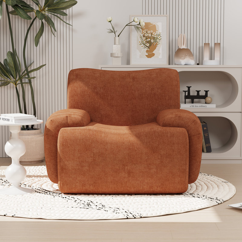 42" W Foam-Filled Upholstered Accent Armchair, Orange