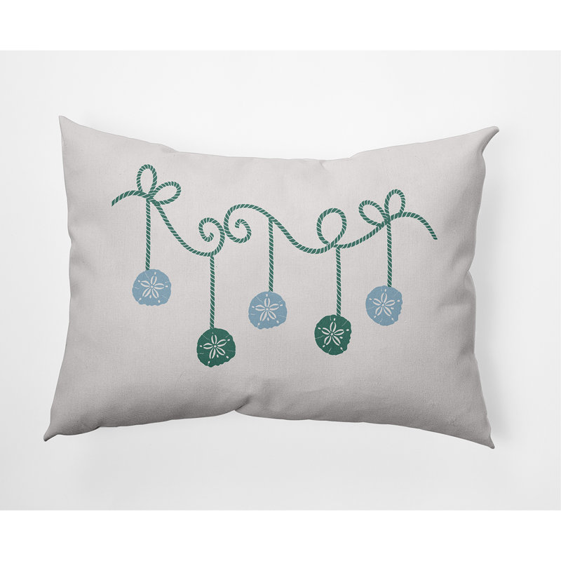 Coussin intérieur / extérieur Coastal Christmas, Neige / menthe