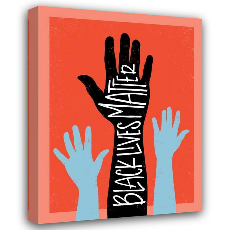 Art sur toile tendue par Trinx Rasmussen, Emily: Black Lives Matter, Hands, H 47 po x l 36 po