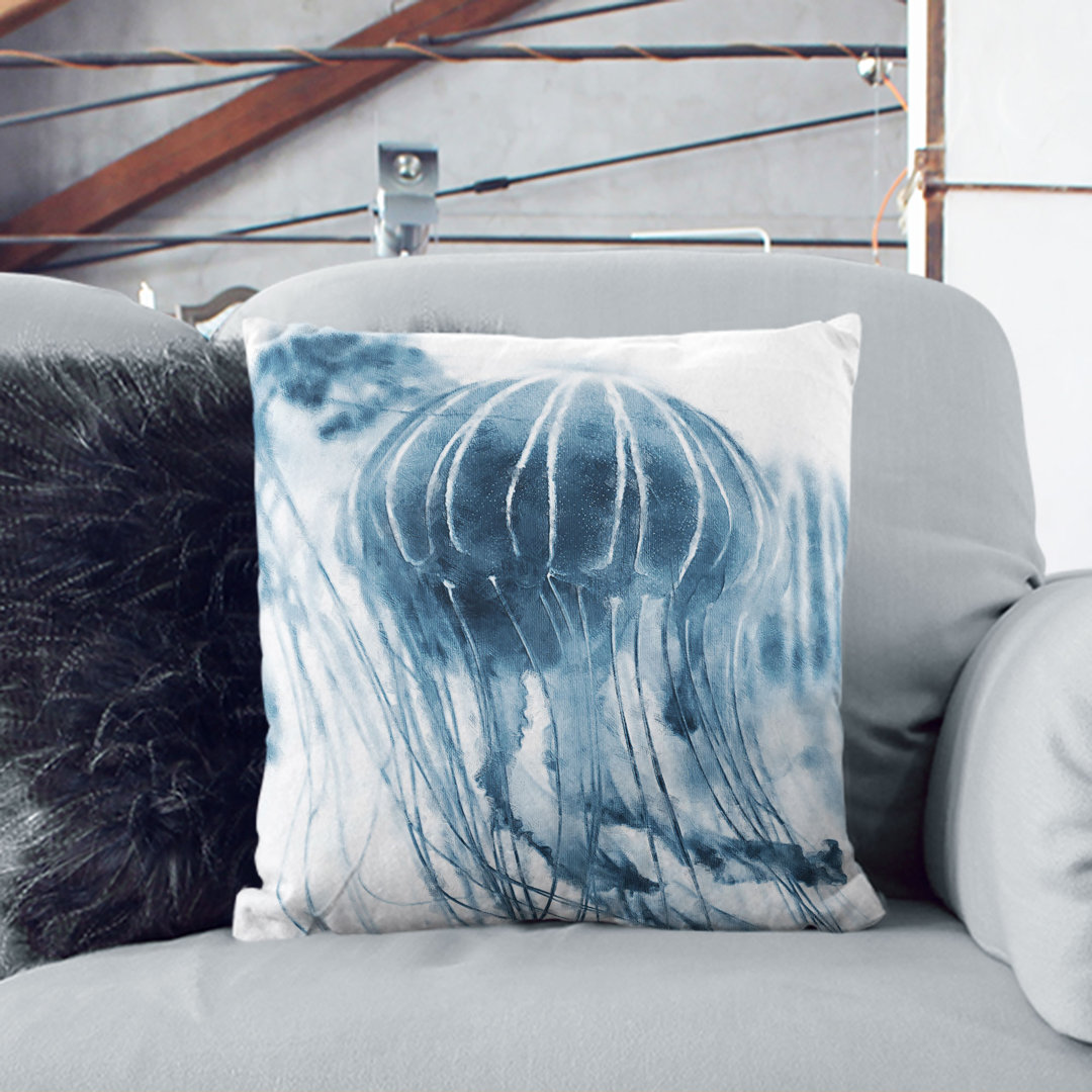 A Blue Jellyfish Cushion with Filling