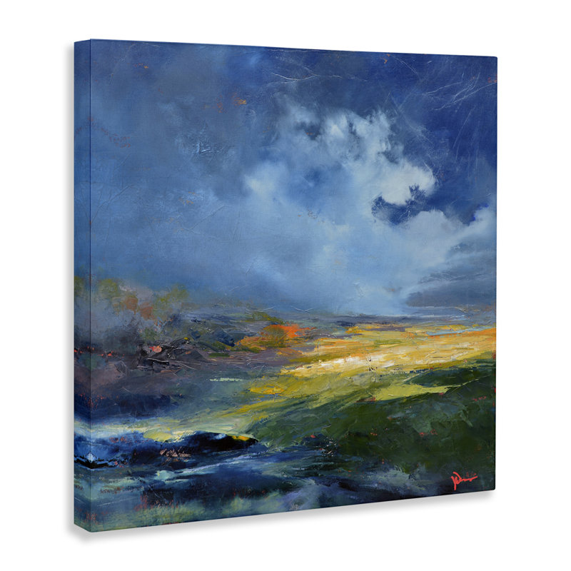 «Stormy Abstract Landscape», art mural sur toile par Patrick Dennis, H 36 po x l 36 po