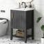 Armoire de salle de bain avec lavabo et porte à fermeture douce et tablette ouverte