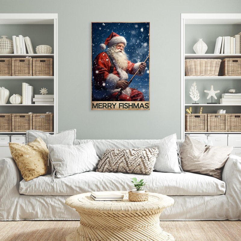 «Merry Fishmas», reproduction d'art graphique sur toile tendue, H 14 po x l 11 po x P 1,25 po