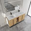 Meuble-lavabo autoportant de 60 po avec double lavabo en résine, porte à fermeture en douceur 4 et support de rangement à 3 ouvertures