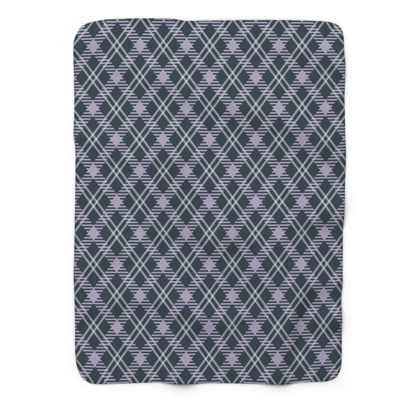 Tissu écossais violet - 1 pièce Sherpa Premium 0101, L 60 po x L 80 po