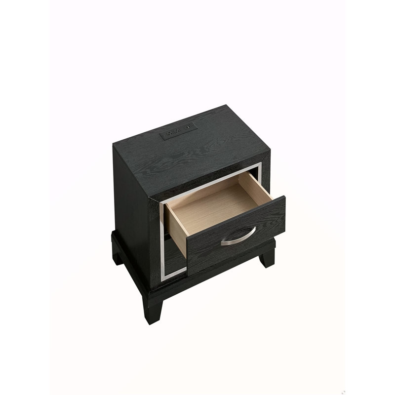 Table de chevet 2 tiroirs avec prises CA / USB Livingston G02850-N