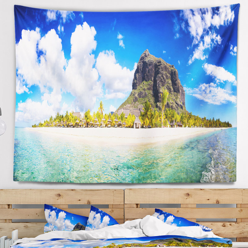 Photographie ile maurice plage panorama tapisserie, H 32 po x l 39 po