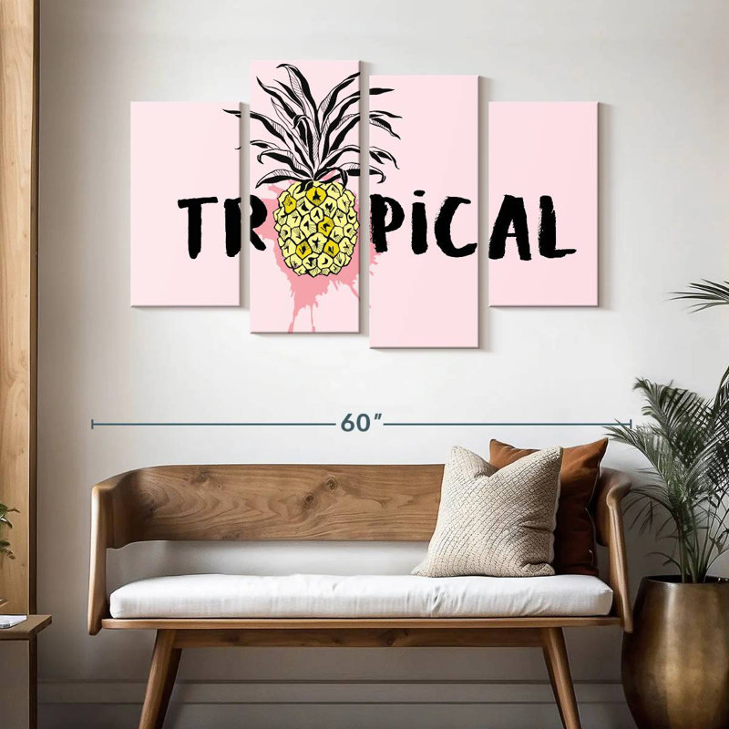 Yarlin Pineapple Typography, 32" H x 52" W