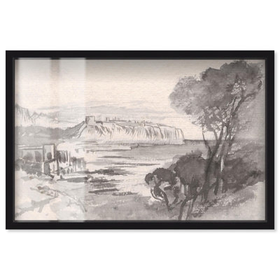 Vue à travers une boîte-cadre Monaco, paysages rétro par Art Remedy