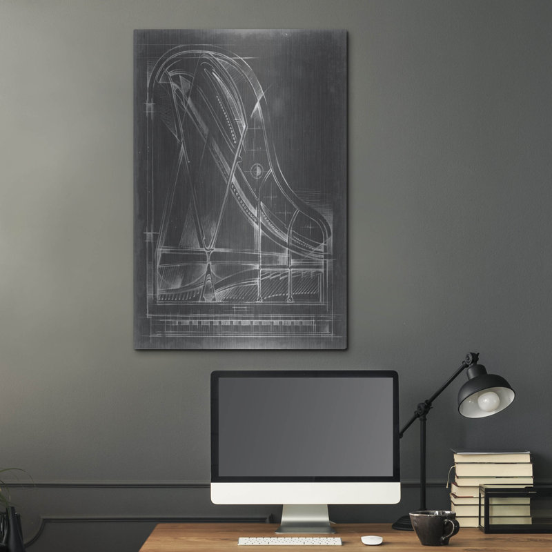«Grand Piano Diagram» par Ethan Harper, art mural en métal, 24 po x 36 po, H 36 po x l 24 po
