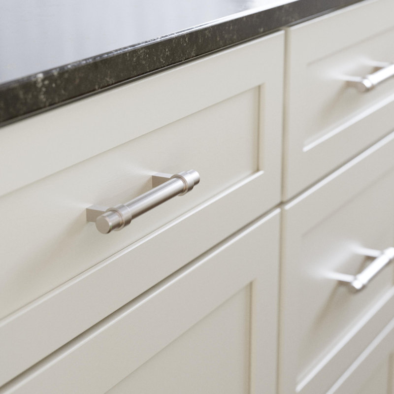 Simple Wrapped Bar Cabinet Drawer Pull, 5 3/50" Centre to Centre, Stainless Steel