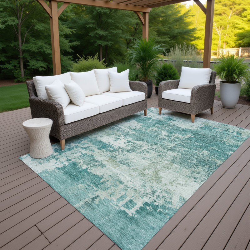 Machine Washable Indoor/Outdoor Jadiel ACN2366 Abstract Rug, null