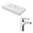 WS Bath Collections Minimal 14.2'' White Ceramic Rectangular Bathroom Sink with Faucet and Overflow