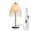 Lampe de table - Cascade rétro avec abat-jour en perles de cristal et base texturée en marbre pour le salon, la chambre à coucher ou le bureau, lampe de table élégante en cristal de 19 po (ampoule non incluse), lampe de table