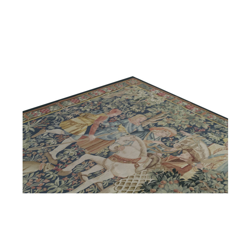 Hand-Knotted High-Quality Blue and Brown Area Rug