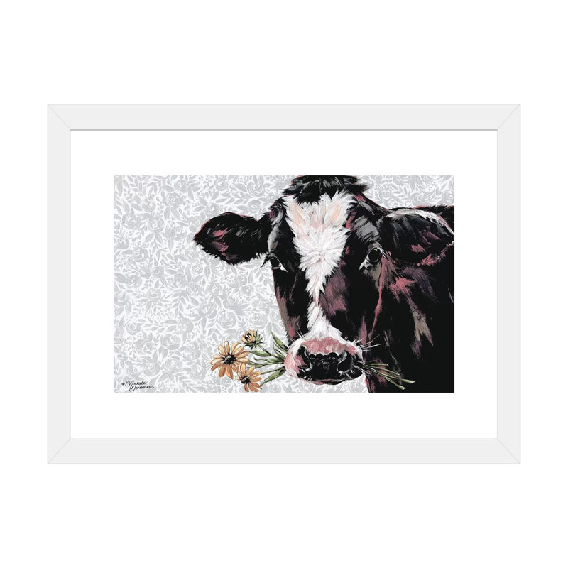 « Susie » par Michele Norman, impression, H 16 po x l 24 po x P 1 po, Papier encadré blanc, Blanc