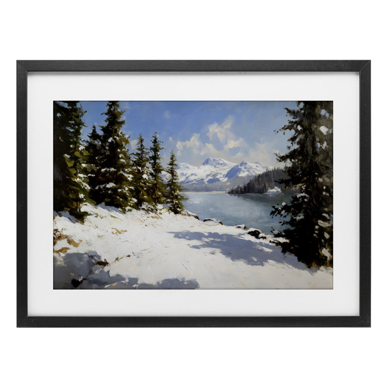 «Way Up North Landscape», reproduction d'art sous verre encadrée par Petal Prints Design, H 14 po x l 20 po
