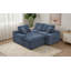 Canapé modulaire rembourré 107,9 po avec coussins double épaisseur et poches de rangement latérales, canapé-lit convertible de style canapé-lit, bleu
