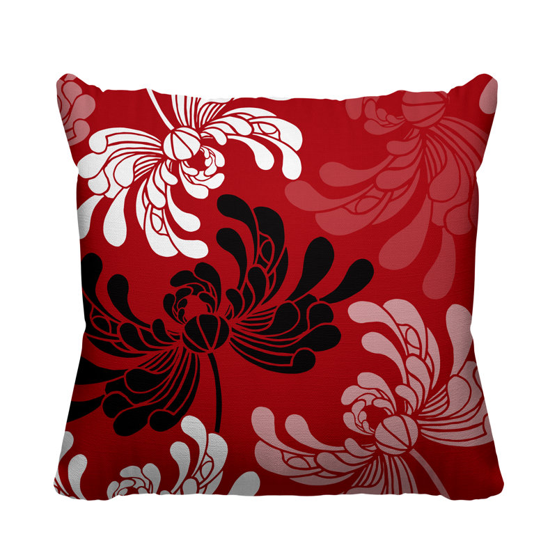 Marilyn Outdoor Reversible Throw Pillow, 19H" x 19W", Red, Square