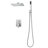 Shower Faucet Set, Rainfall Bathroom Shower System with 12-Inch Square Rain Shower Head and Handheld Spray, Wall Mounted Bath Fixtures with Brass Valve and Trim Kit, Brushed Nickel-117812735