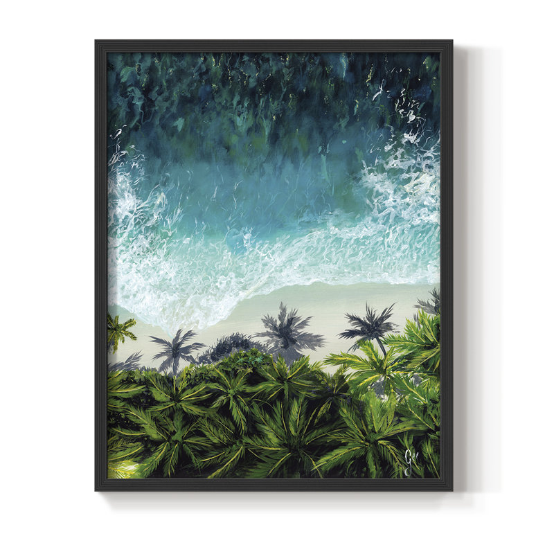 Escapism Framed Print - Solid Wood, 28" H x 22" W, Black