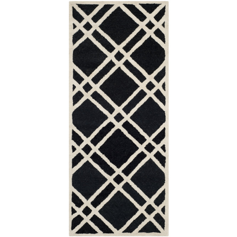 Deedgra Hand Tufted Wool Geometric Rug, Runner 2'6" x 6'