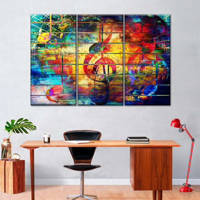 " Music Abstract " 3 - Pieces