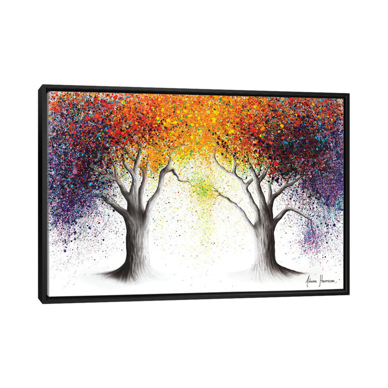 «Paralleled Prism Trees» par Ashvin Harrison - impression d'art graphique, Aucun mat, Toile avec cadre noir